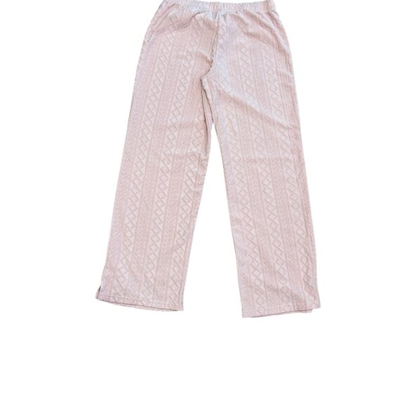 PJ Salvage Women's Pink Verry Terry Velvet Pajama Set Plush Cozy Loungewear M - Picture 7 of 9